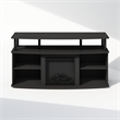 Furinno JENSEN No Heat Decorative Electric Fireplace TV Stand in Americano/Black