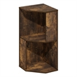 Furinno ECON 2-Tier Freestanding Corner Shelf Bookcase in Bookshelf Amber Pine