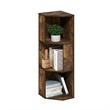 Furinno ECON 3-Tier Freestanding Corner Shelf Bookcase in Bookshelf Amber Pine
