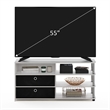 Furinno JAYA Simple Design TV Stand for up to 55-Inch with Stainless Steel Tubes