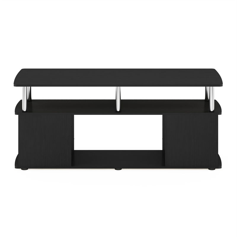 Furinno JAYA TV Stand Entertainment Center with Open Stainless Steel Tubes