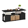 Furinno JAYA TV Stand Entertainment Center with Open Stainless Steel Tubes