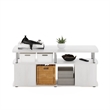 Furinno JAYA TV Stand Entertainment Center with Open Stainless Steel Tubes