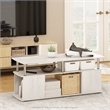 Furinno JAYA TV Stand Entertainment Center with Open Stainless Steel Tubes