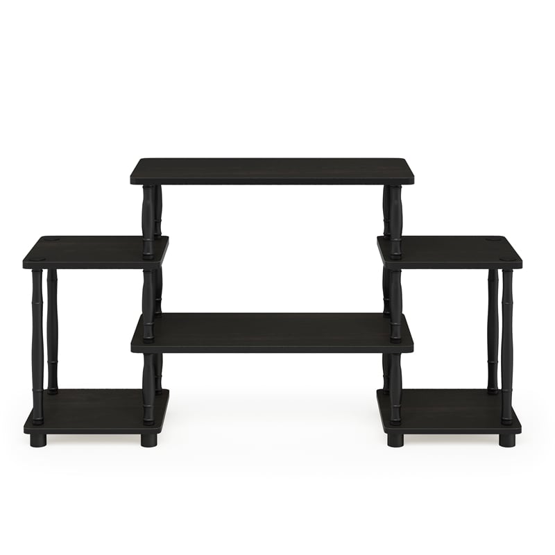 Furinno TURN-N-TUBE No Tools Entertainment Center with Bamboo Espresso/Black