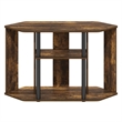 Furinno CLASSIC TV Stand with Plastic Poles for TV up to Amber Pine/Black