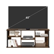 Furinno CLASSIC TV Stand with Plastic Poles for TV up to Amber Pine/Black