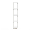 Furinno TURN-N-TUBE 5 Tier Corner Display Rack Multipurpose Shelving White/White