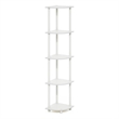 Furinno TURN-N-TUBE 5 Tier Corner Display Rack Multipurpose Shelving White/White