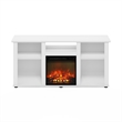 Furinno JENSEN Fireplace TV Entertainment Center with Open Storage Solid White