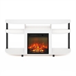 Furinno JENSEN Open Storage Curved Entertainment Center Stand with Solid White
