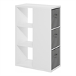 Furinno VIOLA 3-Tier Bookshelf Storage Organizer with Bins in White