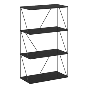 Furinno Rata 4-Tier Flat Base Shelf Display Rack in Americano