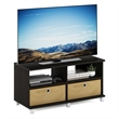 Furinno ANDREY Entertainment Center with Bin Drawers in Dark Espresso