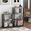 Furinno TURN-S-TUBE 3-Tier Shelf Display Rack in French Oak Set of 2