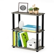 Furinno TURN-S-TUBE 3-Tier Shelf Display Rack in French Oak Set of 2