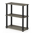 Furinno TURN-S-TUBE 3-Tier Shelf Display Rack in French Oak Set of 2
