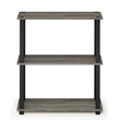 Furinno TURN-S-TUBE 3-Tier Shelf Display Rack in French Oak Set of 2