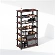 Furinno TURN-S-TUBE 4-Tier Shoe Rack in Dark Cherry Set of 2