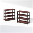 Furinno TURN-S-TUBE 4-Tier Shoe Rack in Dark Cherry Set of 2