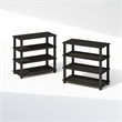 Furinno TURN-S-TUBE 4-Tier Shoe Rack in Espresso Set of 2