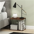 Furinno Rata Industrial Side Table   in Columbia Walnut