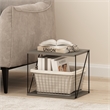 Furinno Rata Industrial Multipurpose Flat Base Side Table   in French Oak Grey
