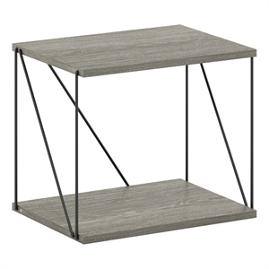 Furinno Rata Industrial Multipurpose Flat Base Side Table   in French Oak Grey