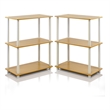 Furinno TURN-N-TUBE 3-Tier Shelf Display Rack in Beech Set of 2