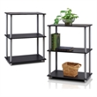 Furinno TURN-N-TUBE 3-Tier Shelf Display Rack in Black Set of 2