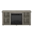 Furinno JENSEN TV Stand with Fireplace in French Oak Grey