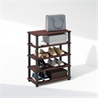Furinno TURN-S-TUBE 3-Tier Stackable Shoe Rack in Dark Cherry Set of 2