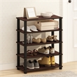 Furinno TURN-S-TUBE 3-Tier Stackable Shoe Rack in Dark Cherry Set of 2
