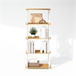 Furinno TURN-S-TUBE 3-Tier Shelf Display Rack in Beech Set of 2