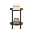 Furinno TURN-N-TUBE 2-Tier Round Wooden End Table in Amber Pine