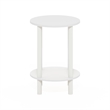 Furinno TURN-N-TUBE 2-Tier Round Wooden End Table in White