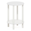 Furinno TURN-N-TUBE 2-Tier Round Wooden End Table in White