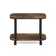 Furinno TURN-N-TUBE Oval End Table with Casters in Amber Pine