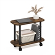 Furinno TURN-N-TUBE Oval End Table with Casters in Amber Pine