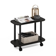 Furinno TURN-N-TUBE Oval End Table with Casters in Espresso