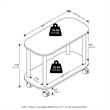 Furinno TURN-N-TUBE Oval End Table with Casters in White