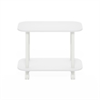 Furinno TURN-N-TUBE Oval End Table with Casters in White