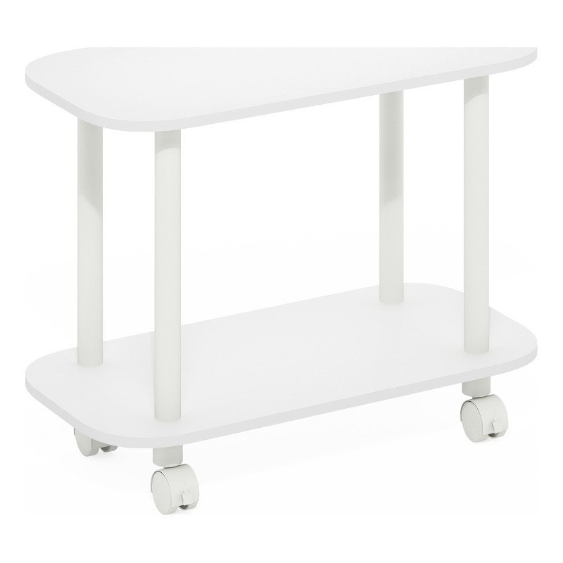 Furinno TURN-N-TUBE Oval End Table with Casters in White