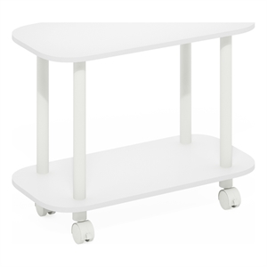 Furinno TURN-N-TUBE Oval End Table with Casters in White