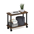 Furinno TURN-N-TUBE Rectangle End Table with Casters in Amber Pine