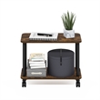 Furinno TURN-N-TUBE Rectangle End Table with Casters in Amber Pine