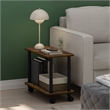 Furinno TURN-N-TUBE Rectangle End Table with Casters in Amber Pine
