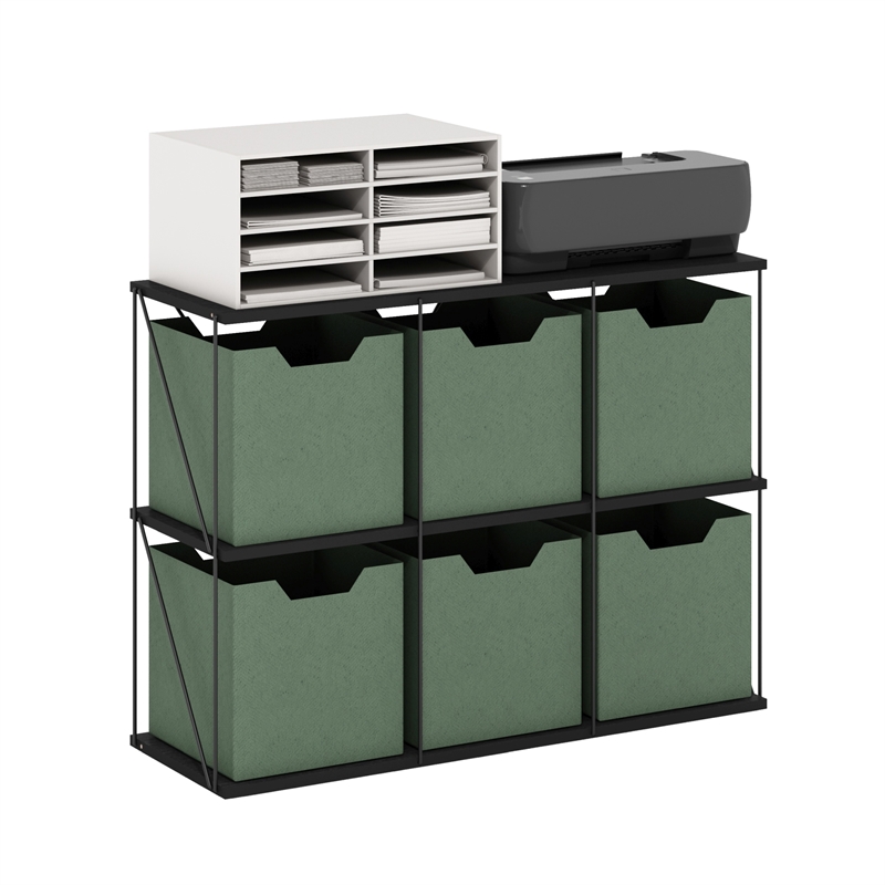 Furinno Rata 3 x 2 Flat Base Shelf Display Rack in Americano