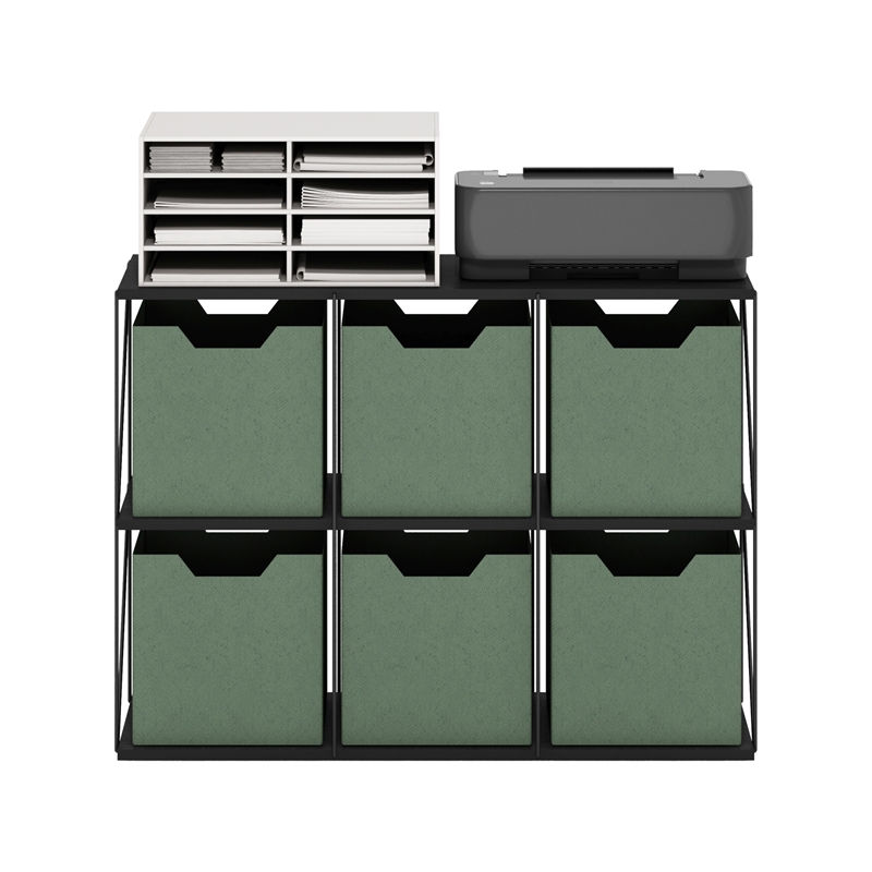Furinno Rata 3 x 2 Flat Base Shelf Display Rack in Americano