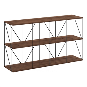 Furinno Rata 4 x 2 Flat Base Shelf Display Rack in Columbia Walnut